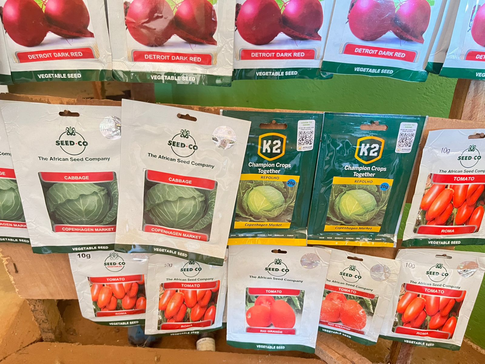 Pacotes de sementes de hortícolas